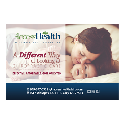 AccessHealth Chiropractic Post Card Design for Mothers