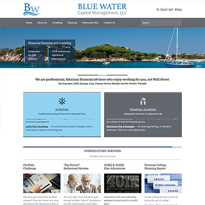 Blue Water Capital Management Website Design