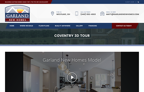 Garland New Homes Website Design Thumbnail 2