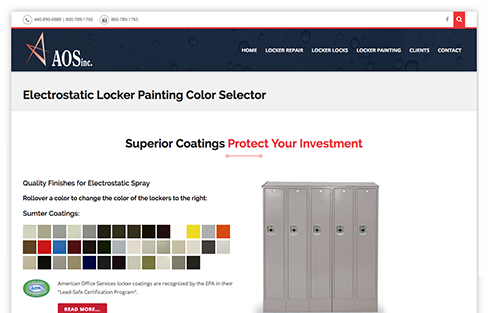 American Office Services - Locker Painting & Repair Website Design Thumbnail 1