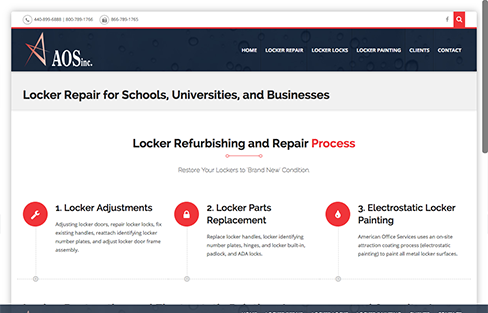 American Office Services - Locker Painting & Repair Website Design Thumbnail 2