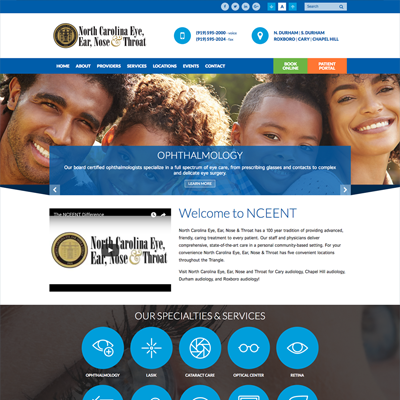 North Carolina Eye, Ear, Nose & Throat Website Design