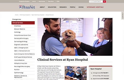 University of Pennsylvania, School of Veterinary Medicine Screen Shot 2