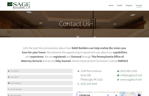 Sage Builders Website Design Thumbnail 2