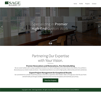 Sage Builders Website Design