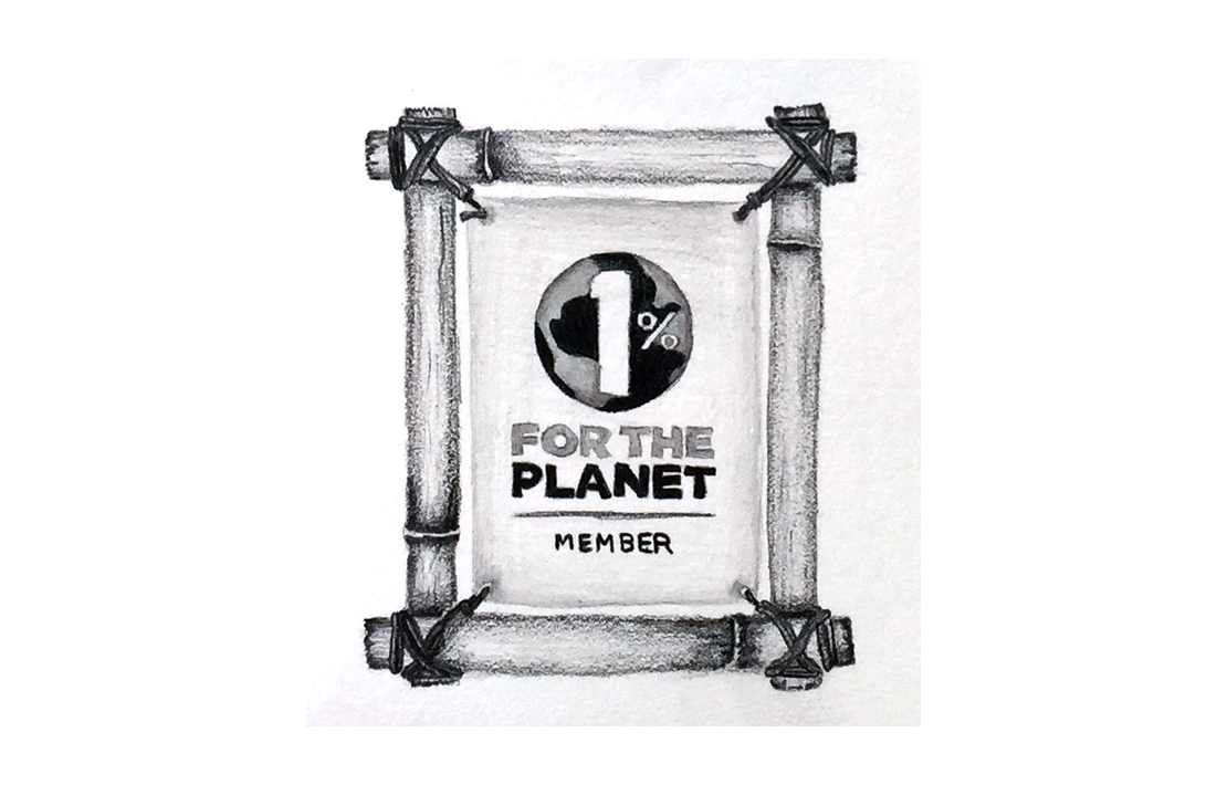 1% For The Planet Logo Pencil Illustration