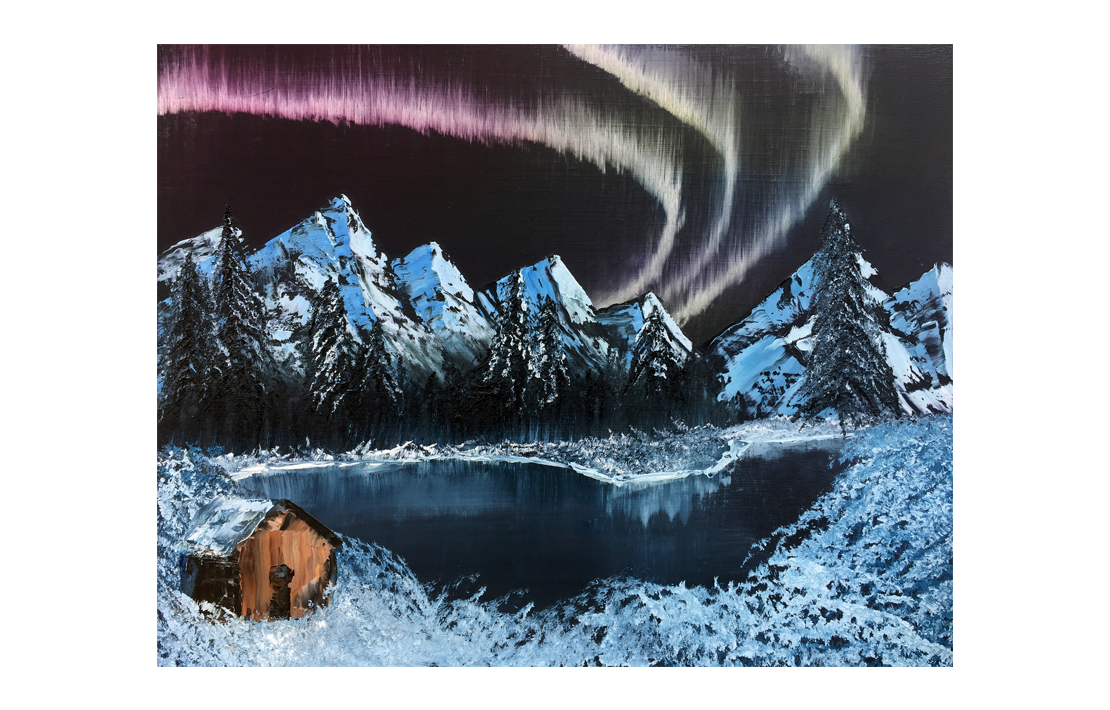 Northern Lights Acrylic Painting (Bob Ross)