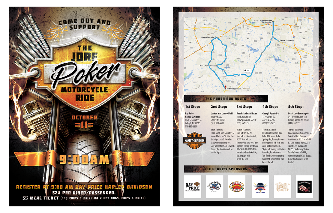 JDRF Motorcycle Ride Flyer Design