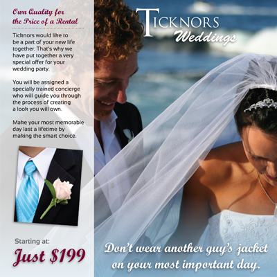 Ticknors Men's Clothier Gatefold Brochure Design