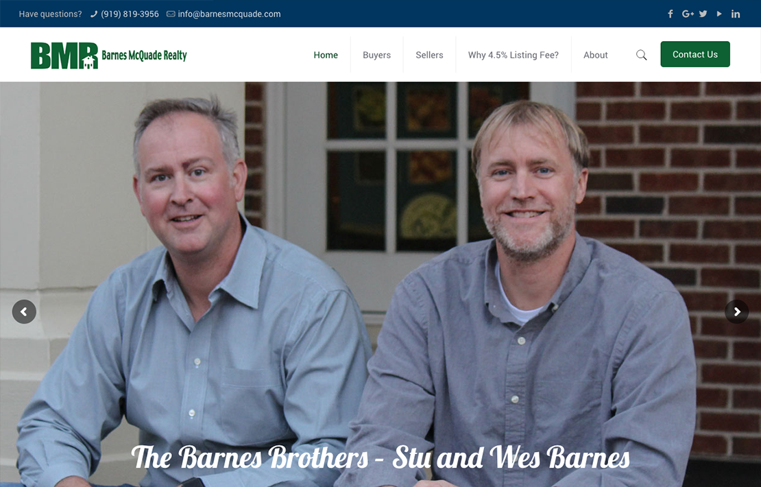 Barnes McQuade Realty Website Design Main Image