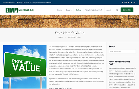 Barnes McQuade Realty Website Design Thumbnail 1