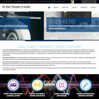 Hi-End Theater & Audio Website Design | Plano, TX