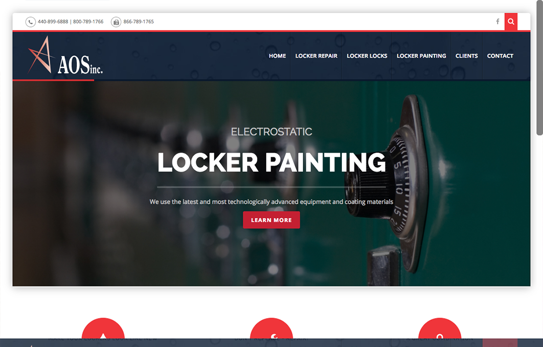 American Office Services - Locker Painting & Repair Website Design Main Image