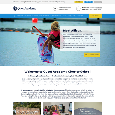 Quest Academy Website Design