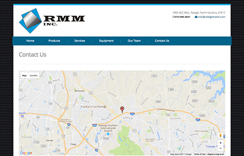 Raleigh Mechanical and Metals Website Design Thumbnail 2